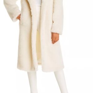 Bagatelle  NYC white Teddy Coat - Plush Faux Fur Long Jacket